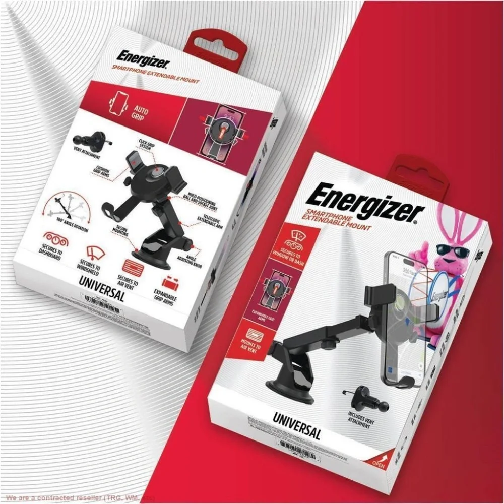Energizer Car Accessory Dash and Window Extendable Mount, New Open Box